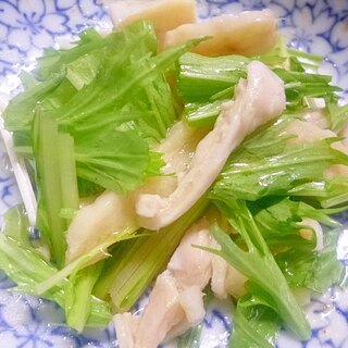 簡単！おつまみ！お通し再現！鶏皮と水菜のポン酢和え